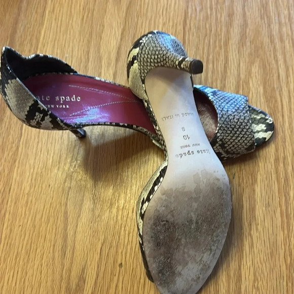 Kate Spade Snakeskin Print Peep Toe - Picture 6 of 7